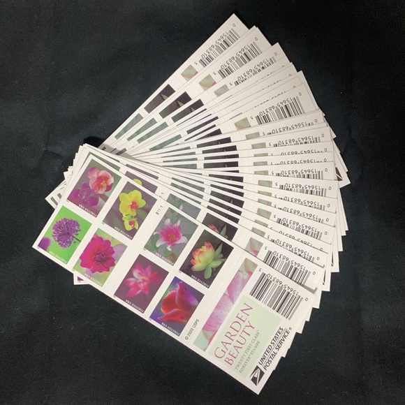 Vibrant Floral Design Stamp Set - Purple and Green